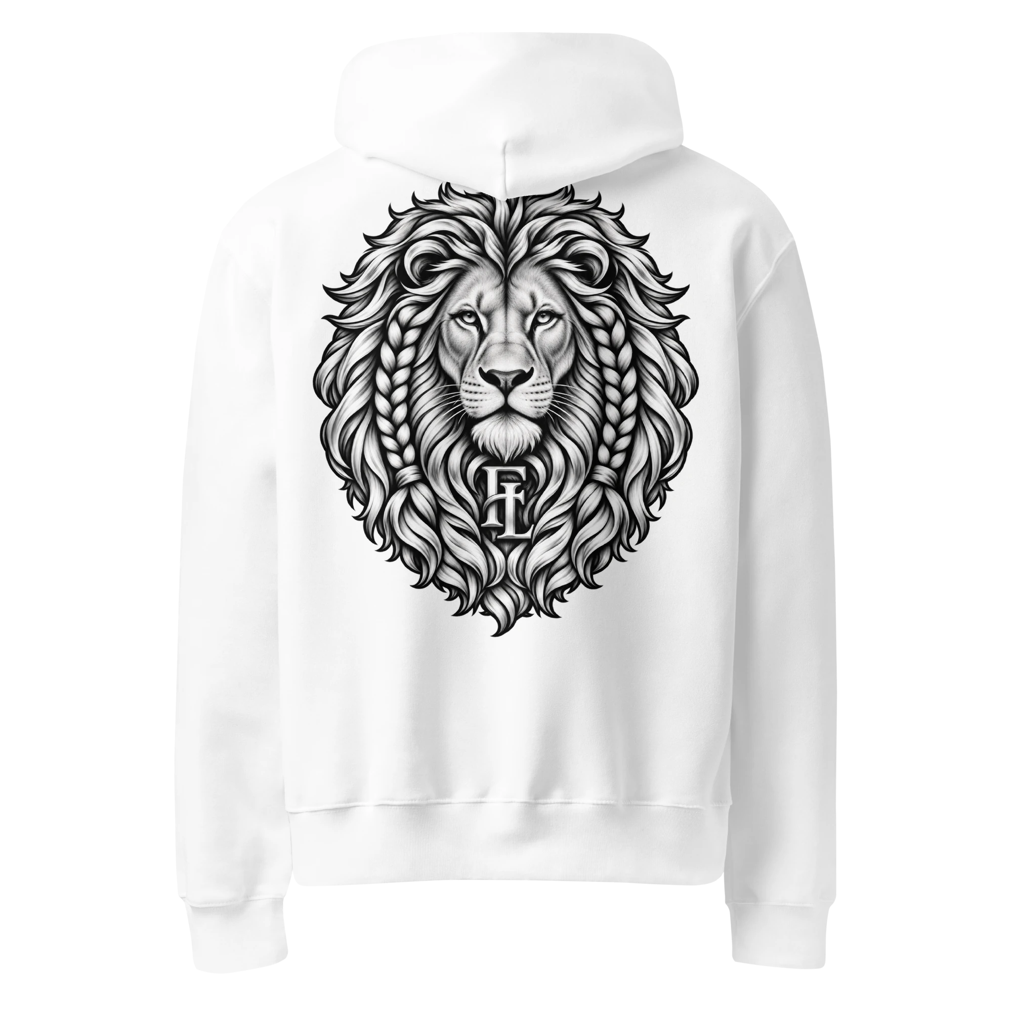 White Lion Men’s Oversized Heavyweight Hoodie — 4719 — L–3XL — White