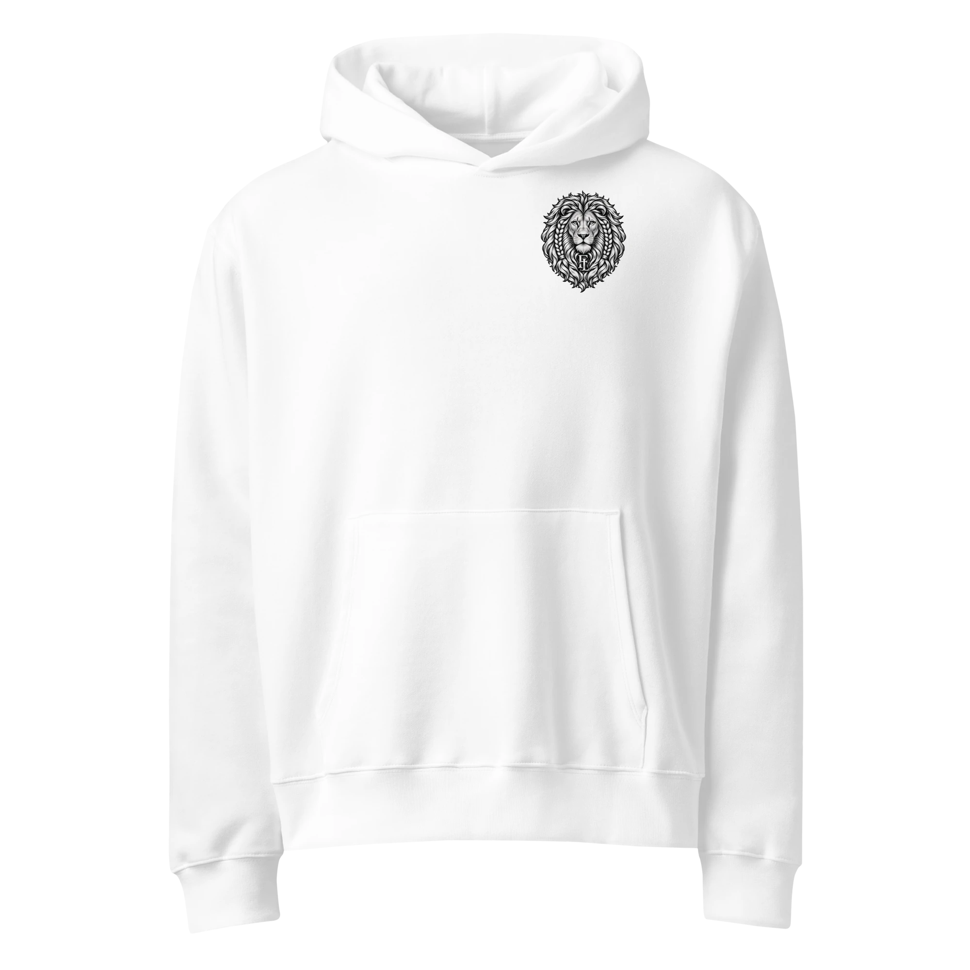 White Lion Men’s Oversized Heavyweight Hoodie — 4719 — L–3XL — White
